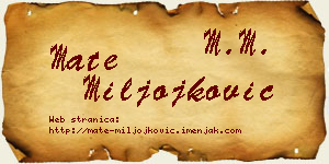 Mate Miljojković vizit kartica